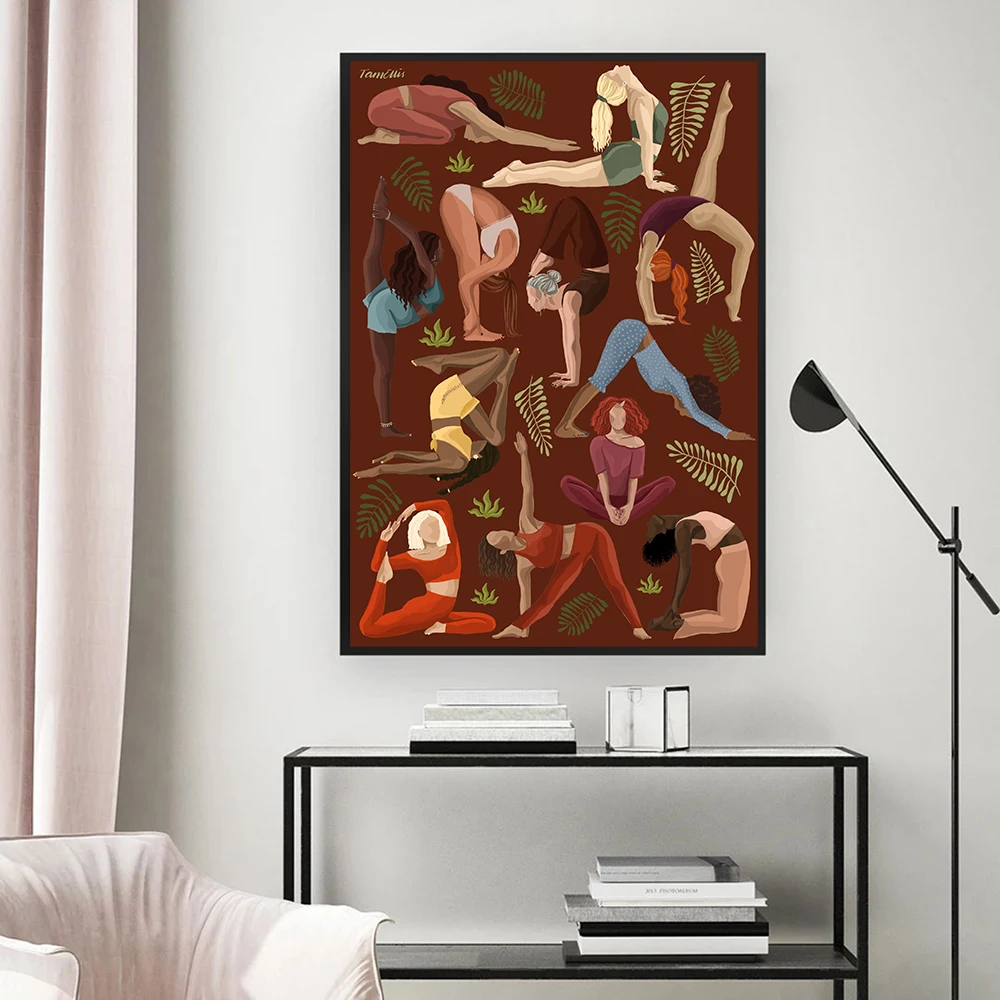 Home Gym York - Vintage Yoga Moves Poster Canvas Art