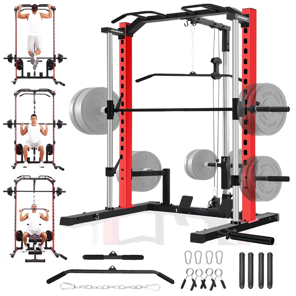 Home Gym With Smith Machine - All-in-One Smith Machine Power Rack with