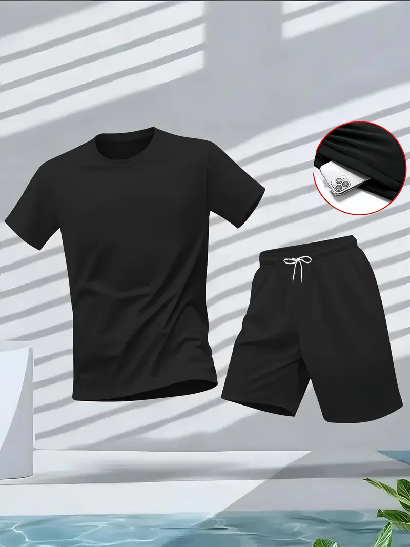Home Gym Full Body - Men's Suit 2pcs Set Fashion Leisure
