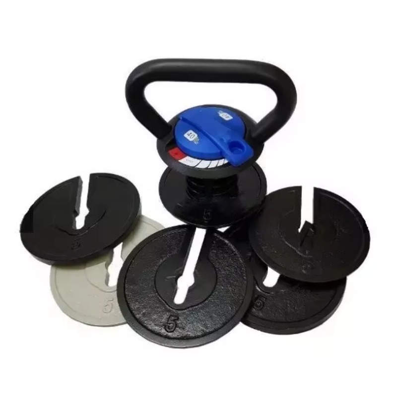 Home Gym Dumbbell Set - DUTRIEUXAdjustable Round Chrome Dumbbell Kettlebell Set
