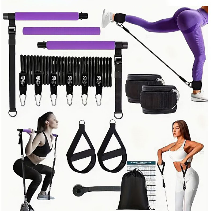 Home Gym Needs - 180lbs Resistance Bands with Adjustable Pilates