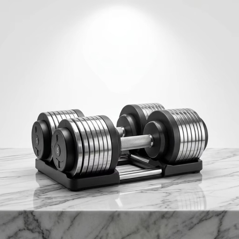 Home Gym Dumbbell Set - Newly Designed Free Weight Electroplated Adjustable