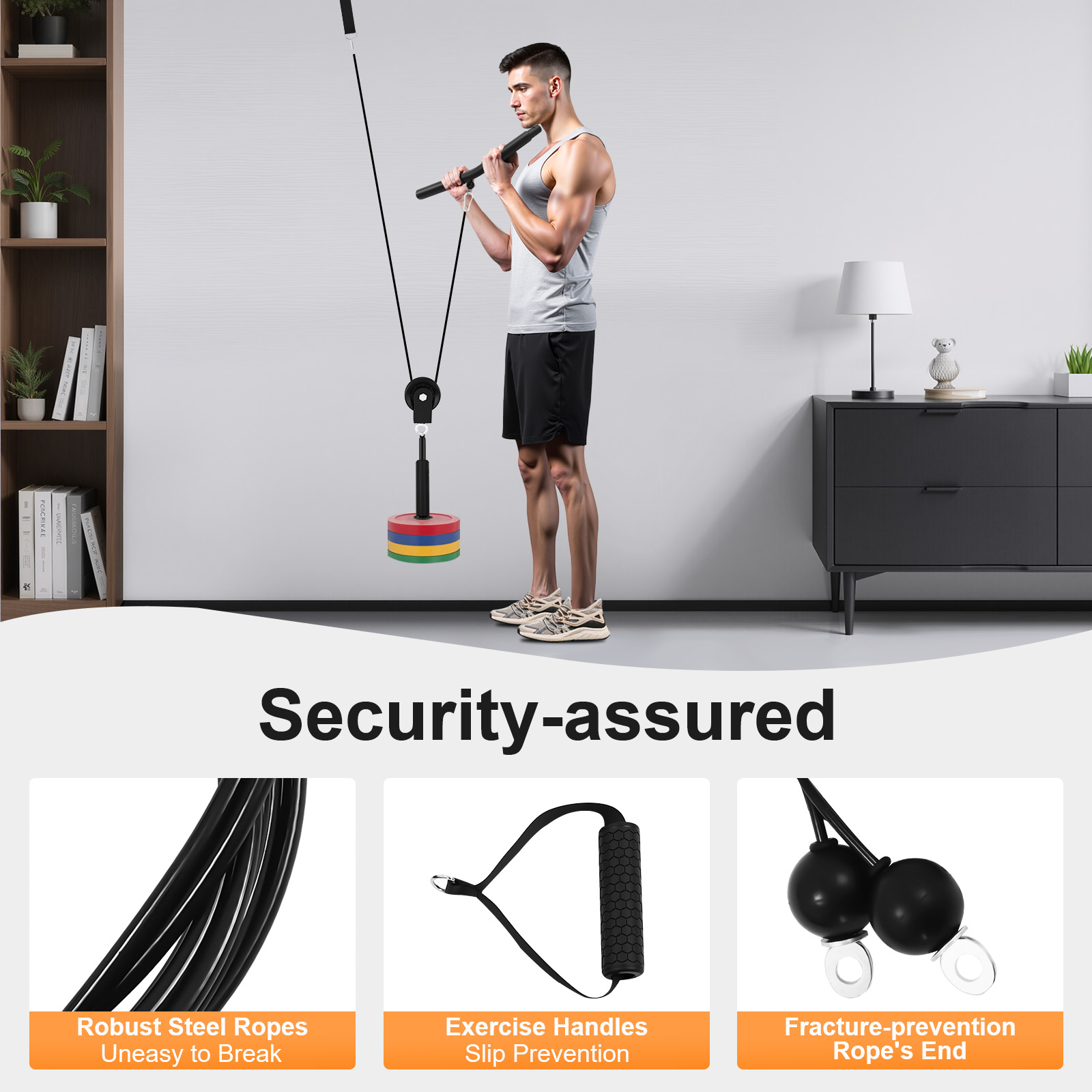 Cable Pulley System - 120kg Cable Pull Fitness System, Gym