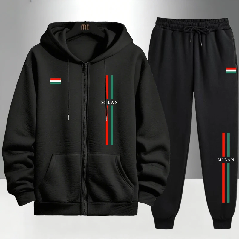 Home Gym Full Body - 2026 Italy Printed Men's Set Zipper