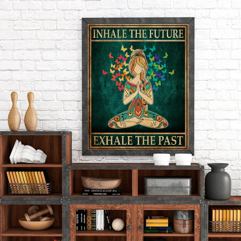 Home Gym York - Canvas Painting Hippie Yoga Girl Meditation