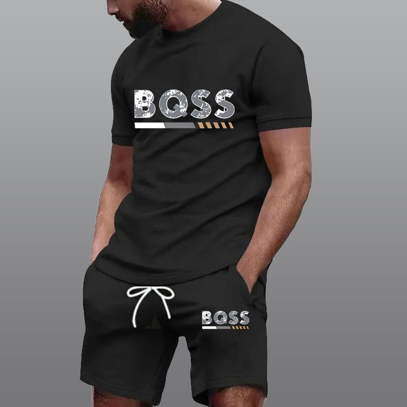 Home Gym Full Body - Summer Sportswear Men's Suit Fashion Two-Piece