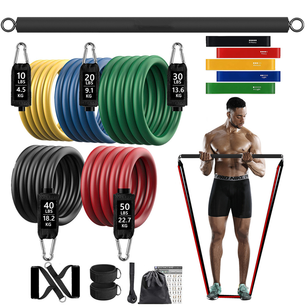 Home Gym Dumbbell Set - 150lb Fitness Booty Resistance Elastic Band