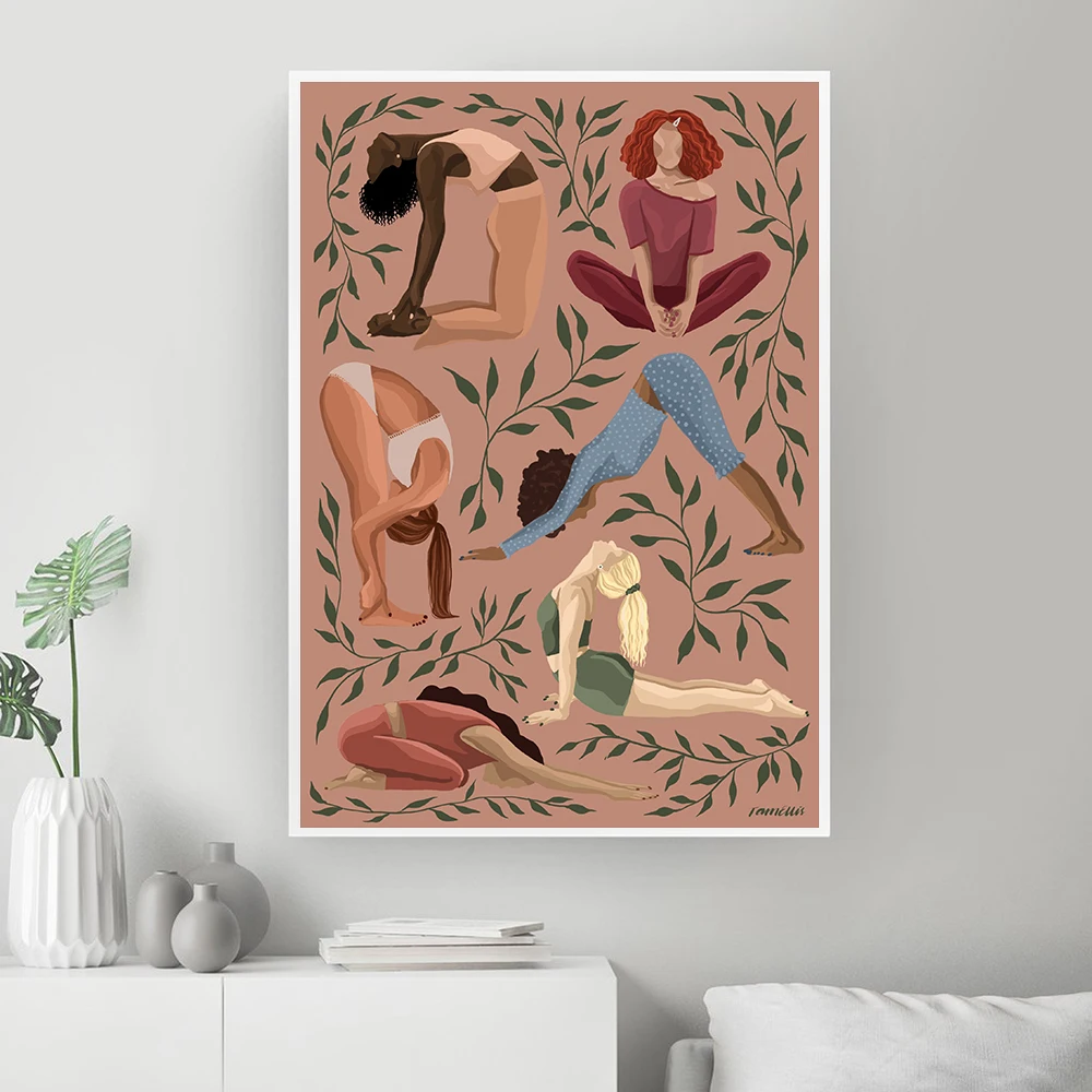 Vintage Yoga Moves Poster Canv - Home Gym York 评论和价格