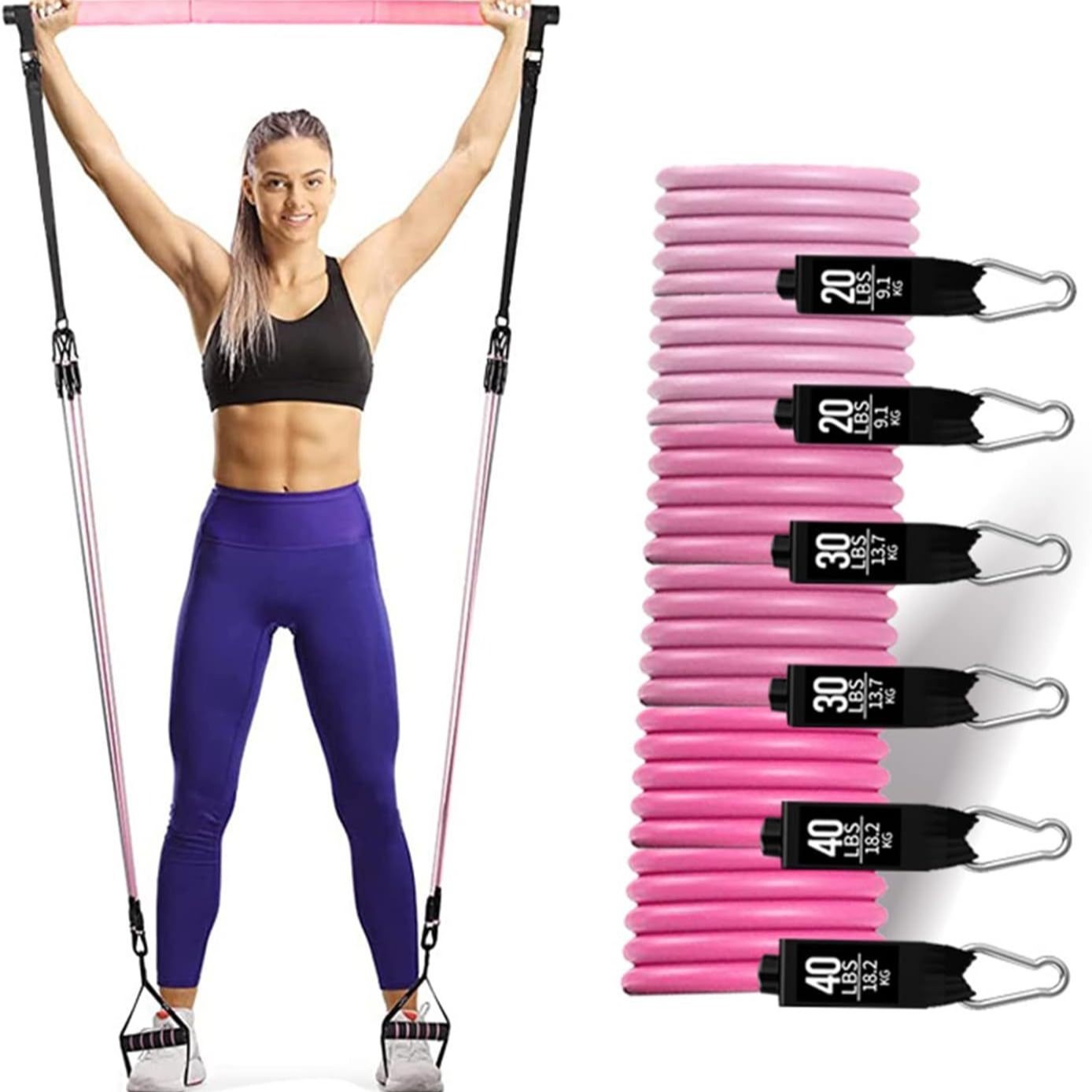 180lbs Resistance Bands with A - Home Gym Needs 评论和价格