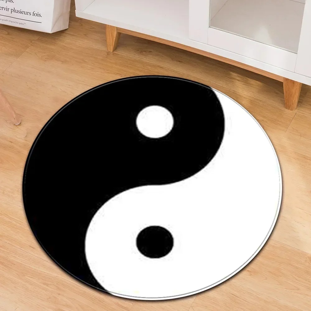 Yin Yang Taiji Round Rug Flowe - Home Gym Tunturi 评论和价格