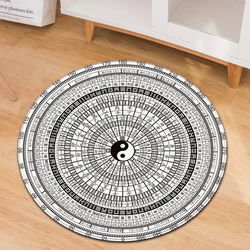 Yin Yang Taiji Round Rug Flowe - Home Gym Tunturi 评论和价格