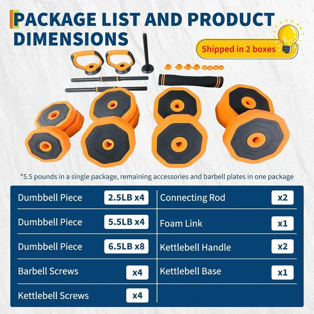44/66/88 LBS 4-In-1 Adjustable - Home Gym Dumbbell Set 评论和价格