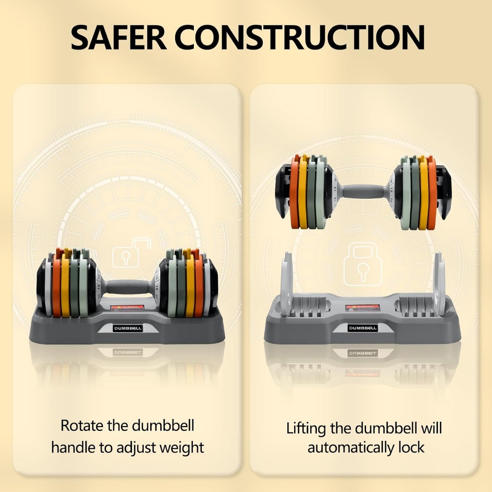 Adjustable Dumbbells Set - 25/ - Home Gym Dumbbell Set 评论和价格