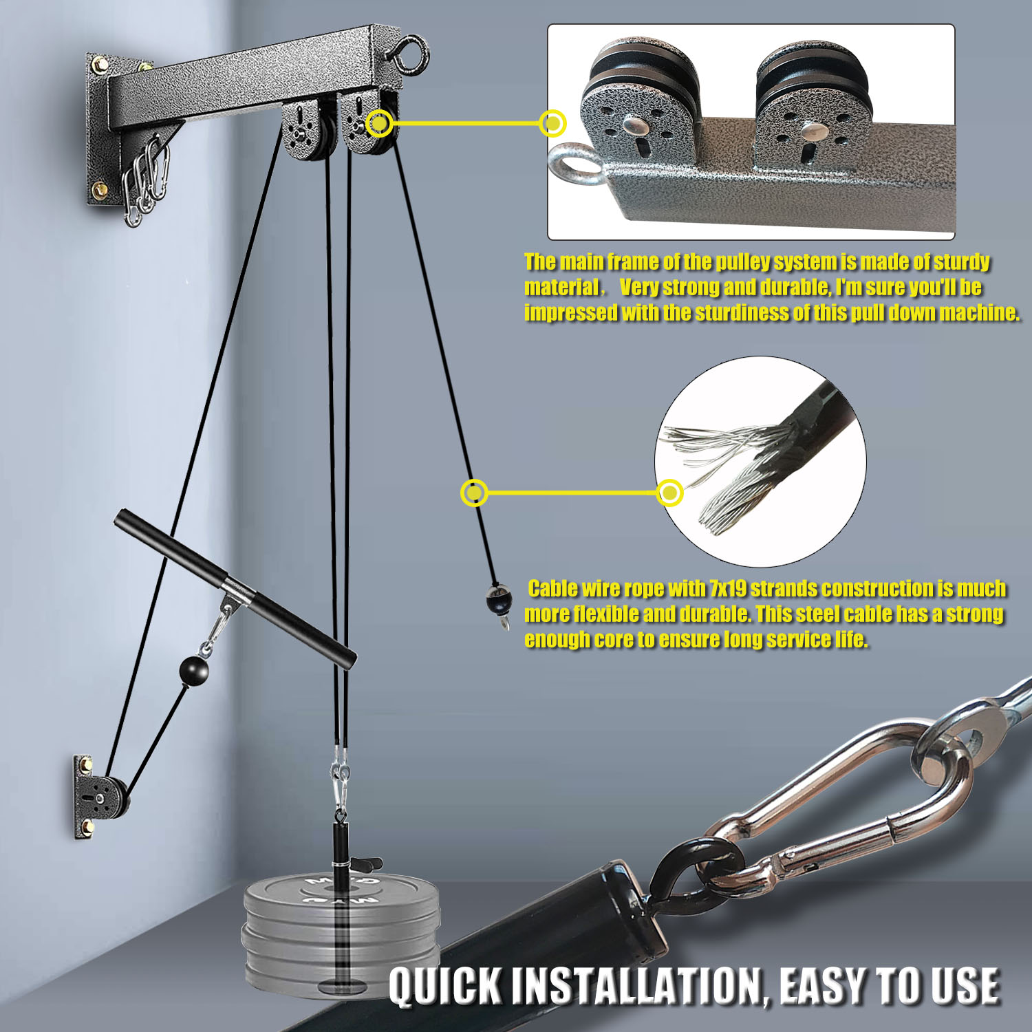 Fitness Wall Mounted Pulley Sy - Cable Pulley System 评论和价格