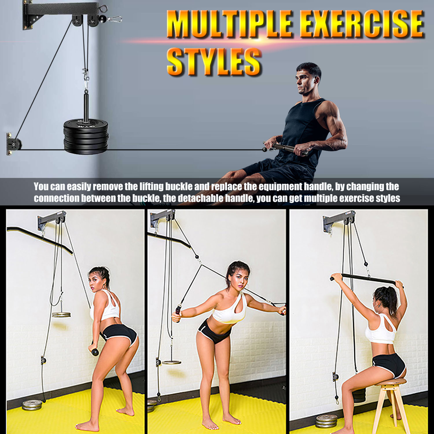 Fitness Wall Mounted Pulley Sy - Cable Pulley System 评论和价格