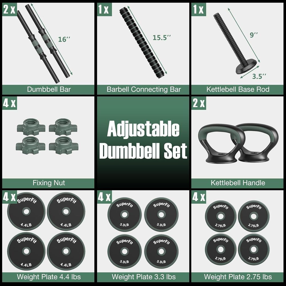 Versatile 4-in-1 Adjustable We - Home Gym Dumbbell Set 评论和价格